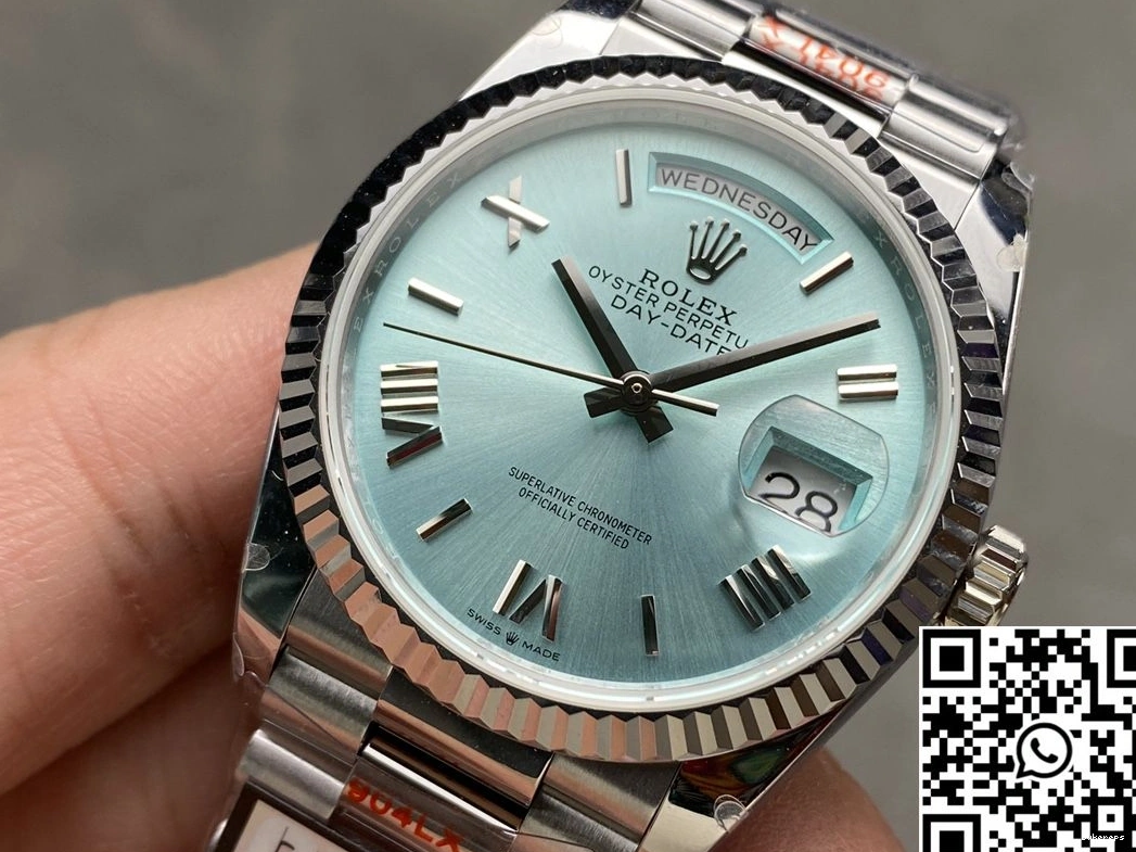 QF M128236-0018 Factory Rolex Dial Day Date White v5 36mm Tungsten Steel 0331